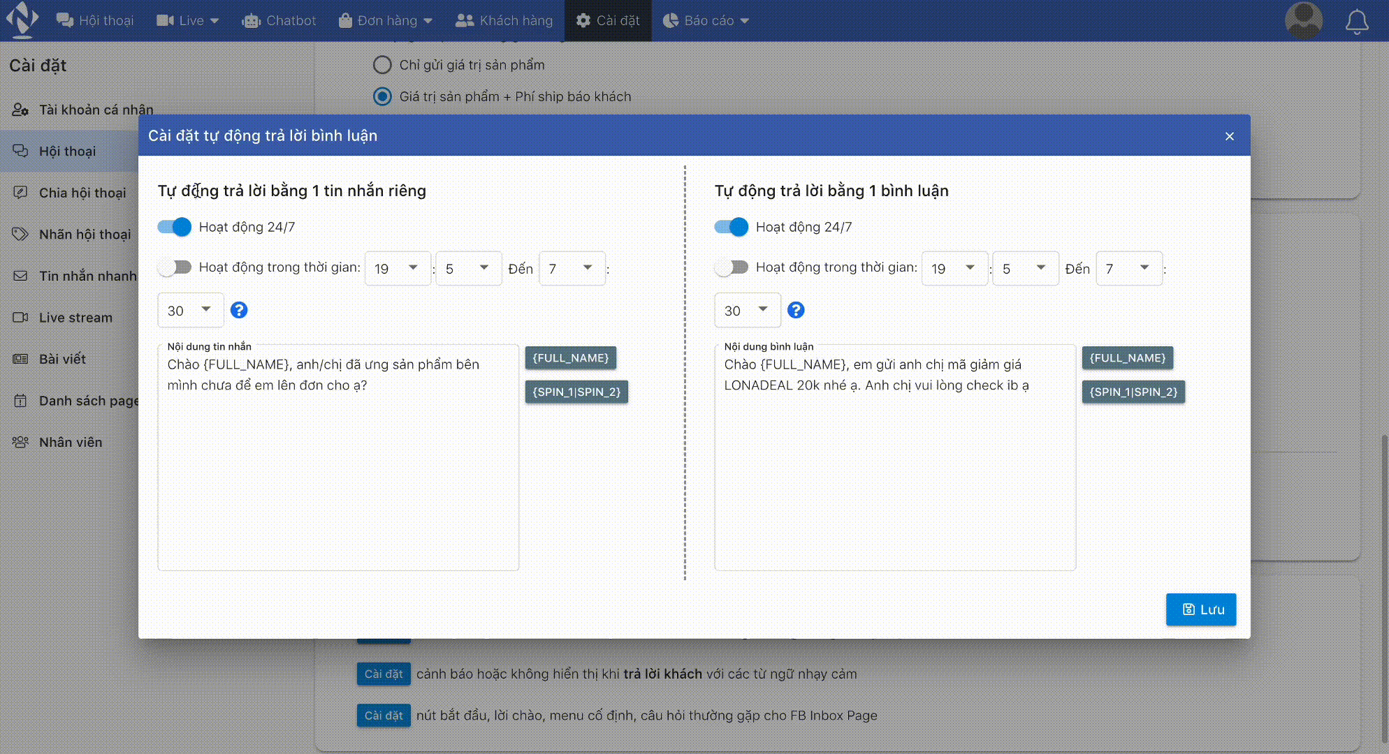 Tự động trả lời bình luận trên facebook